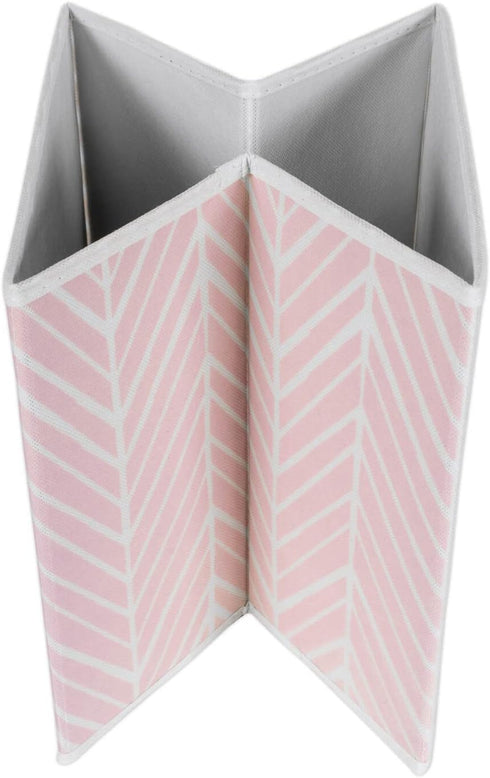 DII Small Herringbone Storage Bin Set of 2, Mauve, Non Woven Polyester