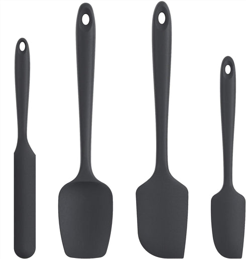 U-Taste Silicone Spatula Set, Heat Resistant to 600 Degrees Fahrenheit (Black)