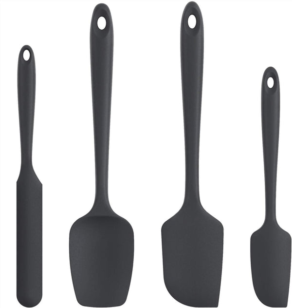 U-Taste Silicone Spatula Set, Heat Resistant to 600 Degrees Fahrenheit (Black)