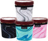 4 Pack Pint Size Ice Cream Sleeves, Cozy Neoprene Cover with Spoon Holder (Marble)