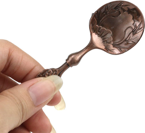 Vintage Royal Style Carved Coffee Spoon, 5PCS Antique Teaspoon Mini Tableware for Cafe Kitchen Dining Bar