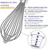 Grey Silicone Whisk, Professional Non-Scratch Whisks for Cooking, Set of 3 for Nonstick Cookware