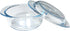 Small 1-QT Round Tempered Glass Casserole Dish with Lid, Mini Clear Glass Casserole Bowl with Glass Lid by VIPHIEC