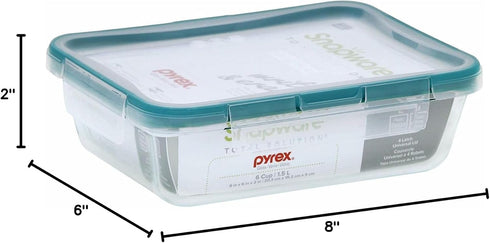 Snapware 6-Cup Total Solution Rectangle Food Storage Container, Glass