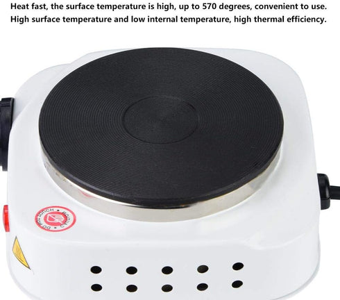 Fdit Portable Stainless Steel Electric Mini Stove Hot Plate, 500W Multifunctional Heater for Cooking Soup