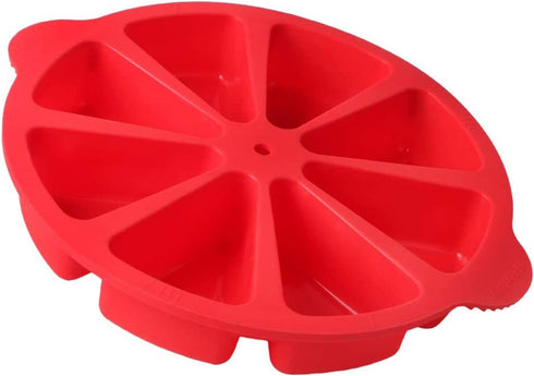 Scone Pan Silicone Triangle Cake Mold, Nonstick Cornbread Pan, 8 Cavity for Brownies, Muffins, Cupcakes (Red)