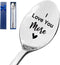 I Love You More Funny Engraved Stainless Steel Spoon, Best Gift for Women Men, Coffee Tea Spoon for Valentine's
