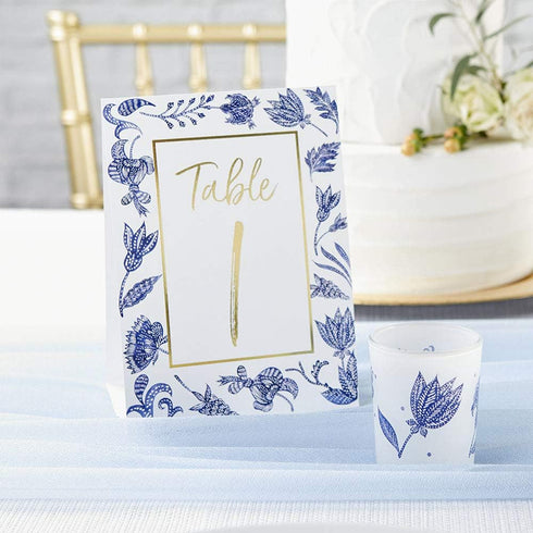 Kate Aspen Blue Willow Wedding Table Numbers (1-25), One Size, Seat Assignments & Table Decor