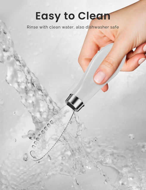 AISBUGUR 2 Pack Stainless Steel Butter Spreader Knife with Holes, Multifunction Kitchen Knife with White Handle
