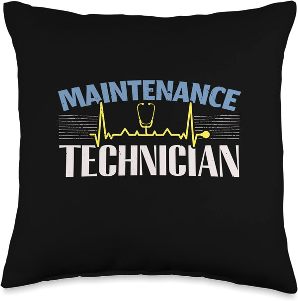 Hospital Maintenance Technician Design for HVAC Techs Throw Pillow, 16x16, Multicolor