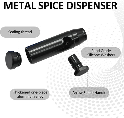ROBOHOOK 3 Pack Metal Spice Dispenser, Portable Mini Leakproof Food Shaker, Waterproof outdoor Pepper Camping Spice