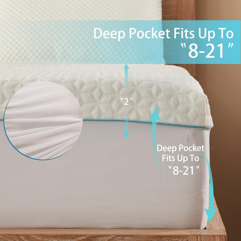 BedTreat Waterproof Mattress Protector Full Size Bed Cooling Mattress Cover, Breathable Noiseless Washable Bed Pad