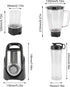 Blender, 350W Electric Fruit Mixer with Lids, Low Noise Countertop Blender for Home, Fruits, Vegetables (Three Cup)