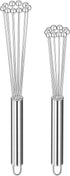 Patelai 2 Pieces Stainless Steel Ball Whisk Set, Kitchen for Cooking, Blending, Whisking, Beating, Stirring (10 Inch,