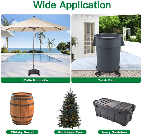 12" AMAGABELI GARDEN & HOME Metal Plant Caddy Heavy Duty Plant Stand with Wheels Wrought Iron Potted Brake Flower Pot