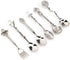 Fdit 6Pcs Vintage Carved Coffee Spoon Set, Retro Zinc Alloy Dessert Cutlery for Kitchen (Silver)