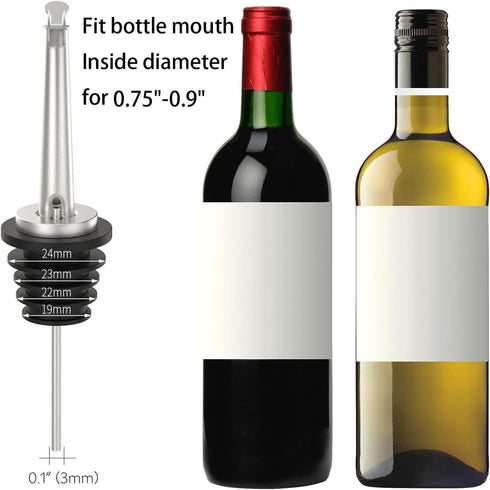 Axe Sickle 2 Pcs Oil Spout - Stainless Steel Liquor Bottle Pourer Spouts for 3/4" Bottle Mouth with Flip Top