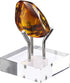 Hipiwe Acrylic Display Stand, Medium Three Metal Peg Easel for Fossils, Crystals, and Geodes in Silver