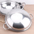 KALLORY 24cm Stainless Steel Stock Pot, Stir Fry & Wok Pan with Lid for Kitchen Cooking Hot-pot