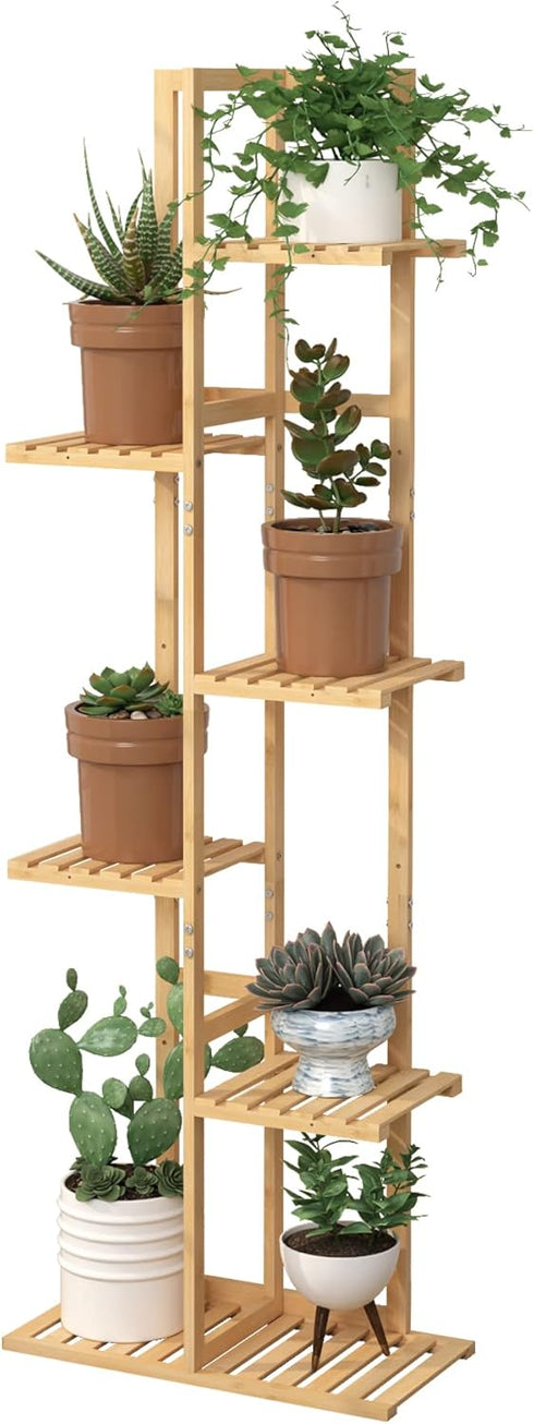 6 Laiensia Bamboo Plant Stand Rack Tier,Multiple Stand Holder Shelf Rack, Indoor&Outdoor Planter Display Shelves