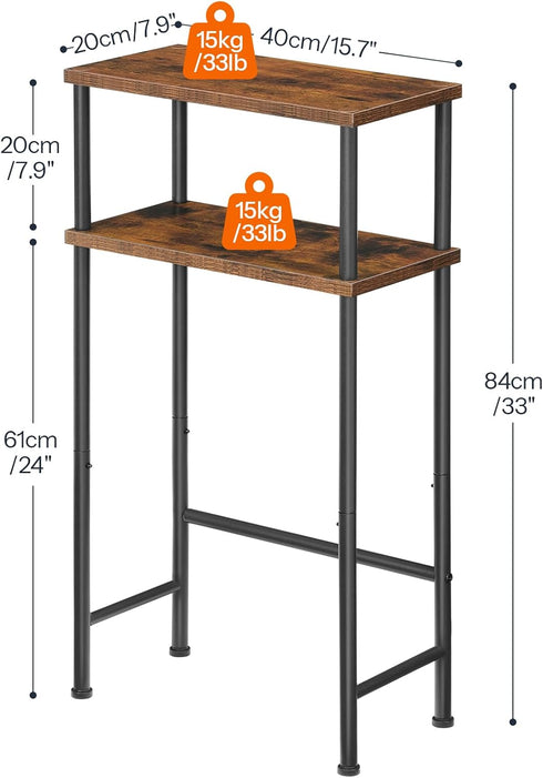 15.7" 2 BF40XG01 HOOBRO Narrow Console Table for Small Space, Entryway Table with Storage, Sofa Table with Shelves