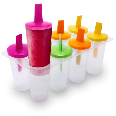 8 Pcs Popsicles Molds Round Set - Reusable Popsicle Molds With Sticks,