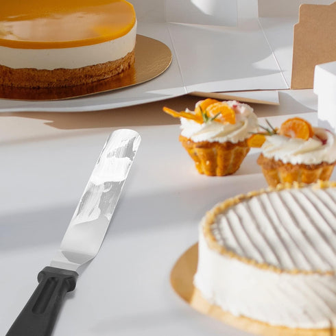 SIMEEGO Cake Offset Spatula Set, Icing Spatula with 6, 8, 10 Inch Stainless Steel Blades, Angled Frosting Tools