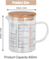 400ml Nozzle Coffee(400ML) Heat Resistant Glass Measuring Cup, Clear Glass Drinking Container with V Shaped Microwave