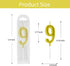 Beanlieve 10-Pieces Numeral Birthday Candles, Glitter Cake Topper Decoration for Birthday, Wedding, Party (Gold)