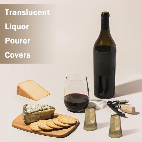 CHENGU 80 Pieces Liquor Bottle Covers Pour Spout Covers Bar Toppers for Bottles Universal Pour Dispenser Dust