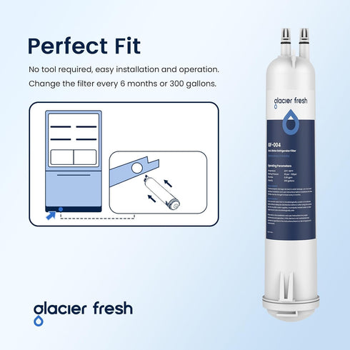GLACIER FRESH 4396841 Refrigerator Water Filter Compatible with EDR3RXD1, 1 Pack