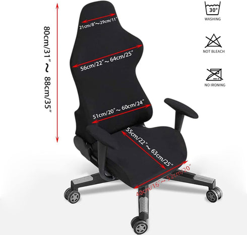 Gaming Chair Covers Slipcovers with Armrest Covers,Stretch Game Computer Office Desk Chair Cover Protector,Soft Polyester Fabric,Rotating Armchair Covers,Without Chair,Brown