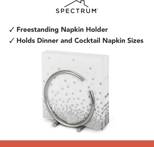 Spectrum Diversified Euro Round Napkin Holder, Satin Nickel, Model Number: 50278