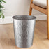 Monarch Abode Pewter Hand Hammered Metal Wastebasket - Decorative Trash Bin for Home Office, Modern Bathroom Garbage Can