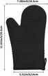 Silicone Oven Mitts, Oven Gloves with Non-Slip Waterproof - 2PCS Black Oven Mittens Heat Resistant 600 Degree, Soft Lining Silicone Oven Mits for Cooking Baking Kitchen Mitten by Hovico