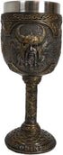 Ebros Norse Mythology Viking Alfather Odin God Of Asgard, 7oz Resin Wine Goblet Chalice with Stainless Steel Liner