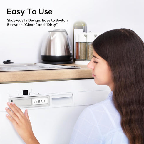 KitchenTour Dishwasher Magnet Clean Dirty Sign, Premium Stainless Steel Grade 304 Non-Scratch Magnet for Dishwasher,