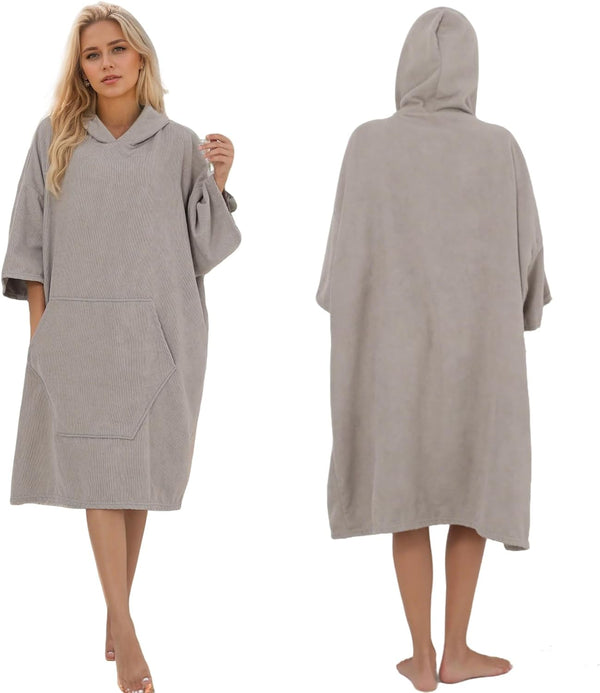 Surf Poncho Hooded Beach Towel Quick Dry, Terry Cloth Changing with Oversize