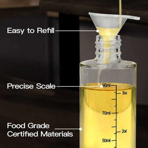 NORBASE 2 Pack Oil Sprayer for Cooking, Upgraded Olive Oil Spray Bottle Mister Refillable with Scale Air Fryer