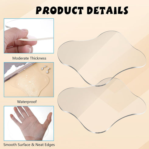 2 Pcs Acrylic Clear Coasters - Aesthetic Irregular Cloud Shape Drink Cup Coaster for Coffee Table, Desk Decoration