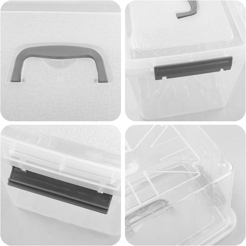 Bringer 6-Pack Clear Plastic Latching Storage Box - 10 L Plastic Box