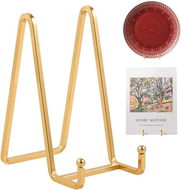 6 Inch Metal Plate Holder Easel Display Stand, 2 Pack Tabletop Picture Stand for Photos, Books, Plates