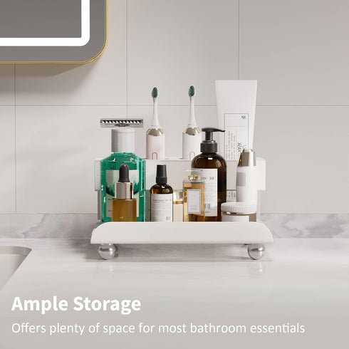 4 Counter YOOLENS Quick Dry Electric Toothbrush Holder Slots Metal Bathroom Organizer for Toothpaste Razor Mouthwash