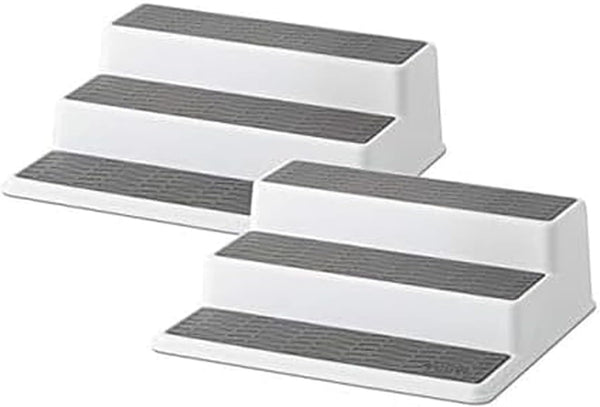 Copco Grey 2 Non-Skid 3-Tier Spice Rack Organizer for Pantry, 2-Pack, 10-Inch