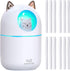Small Cute Portable Humidifier with 12 Pcs Humidifier Sticks, 7 Color Night Light USB Air Humidifier for Bedroom Office