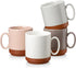 MALACASA 12oz Ceramic Coffee Mugs Set of 4, Stackable Coffee Cups with