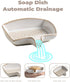 Countertop, Soap Dishes, Ceramic Shower Soap Dish with Waterfall Design Bar Soap Holder Self Draining Soap Saver