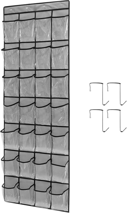 28 Large 1 Pack Transparent Pockets Over The Door Shoe Organizer Sturdy
