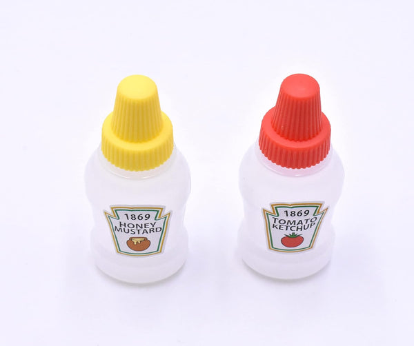 Aliotech 2pcs Mini Ketchup Bottles Condiment Honey Mustard Squeeze Refillable Tomato Ketchup Bottle