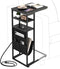 C Shaped End Table with Charging Station, 28"(H) 3-Tier C Table with